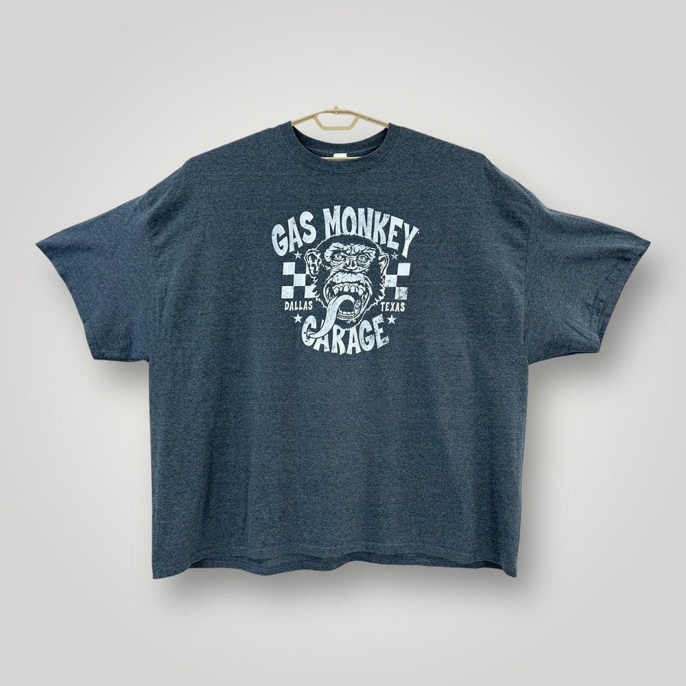 Gas Monkey Garage Shirt Mens 5XL Gray Dallas Texas Gildan Heavy Cotton 2021 Logo